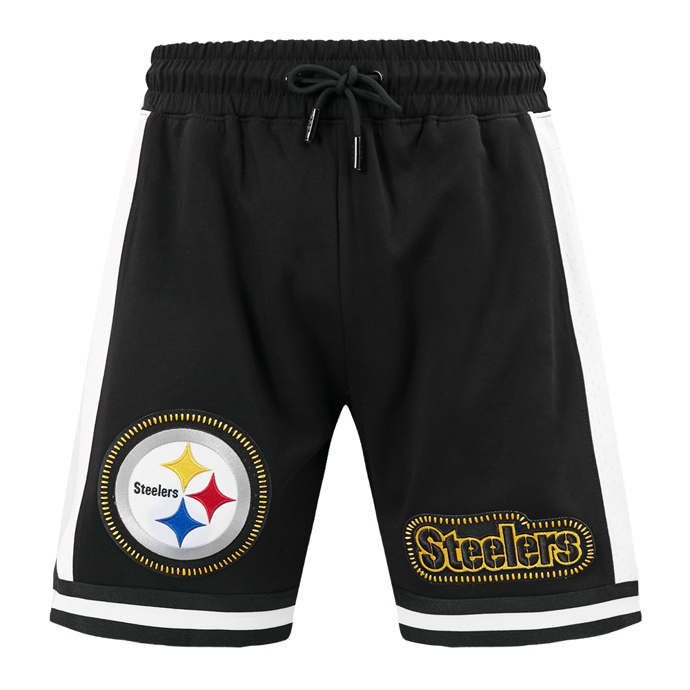 NFL PITTSBURGH STEELERS DIY PICK STITCH MEN'S DOUBLE KNIT 2.0 SHORT (BLACK)