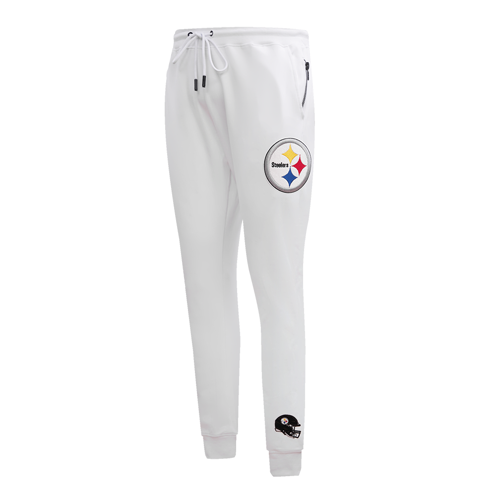 NFL PITTSBURGH STEELERS CLASSIC CHENILLE DOUBLE KNIT JOGGER (WHITE)