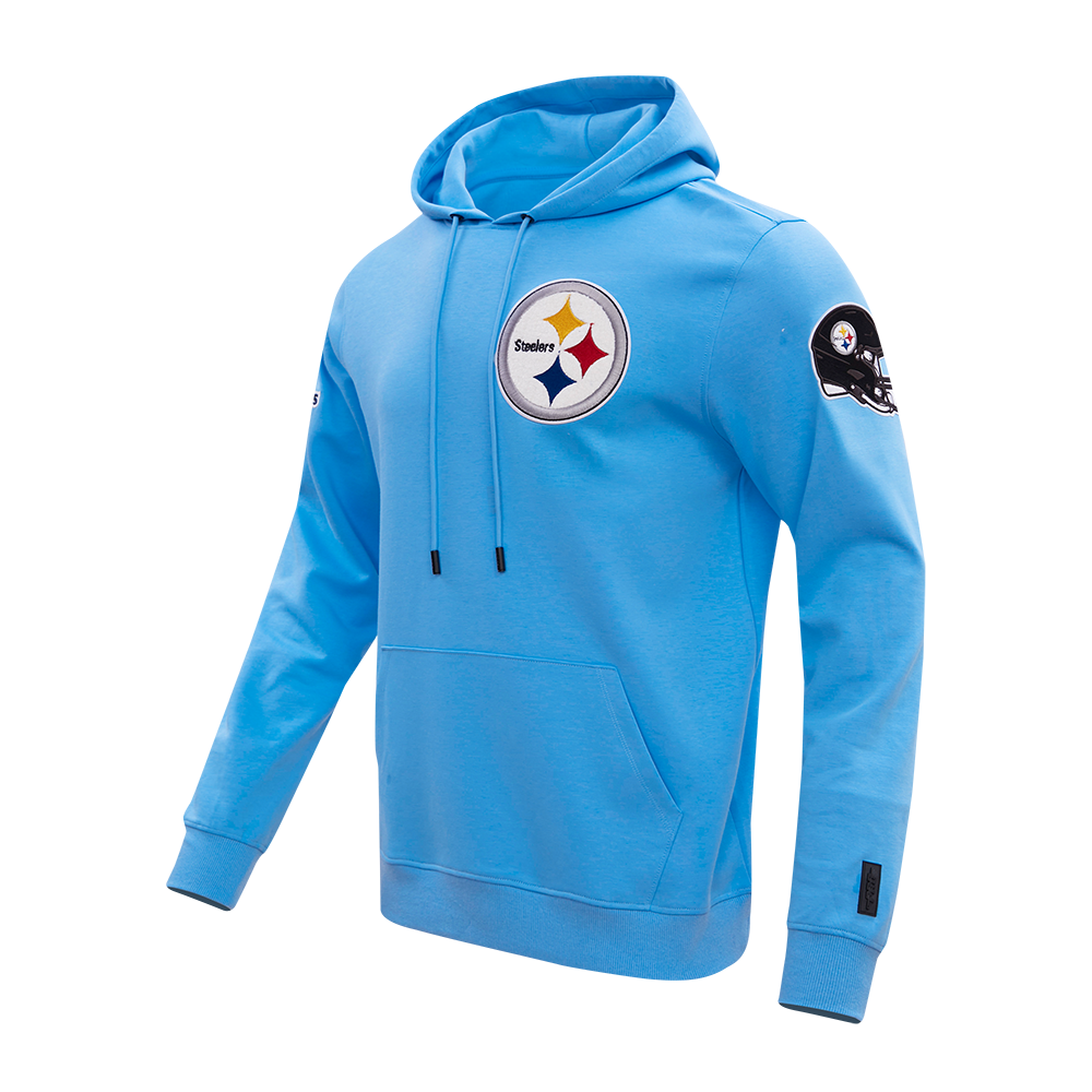NFL PITTSBURGH STEELERS CLASSIC CHENILLE MEN'S PO HOODIE (UNIVERSITY BLUE)