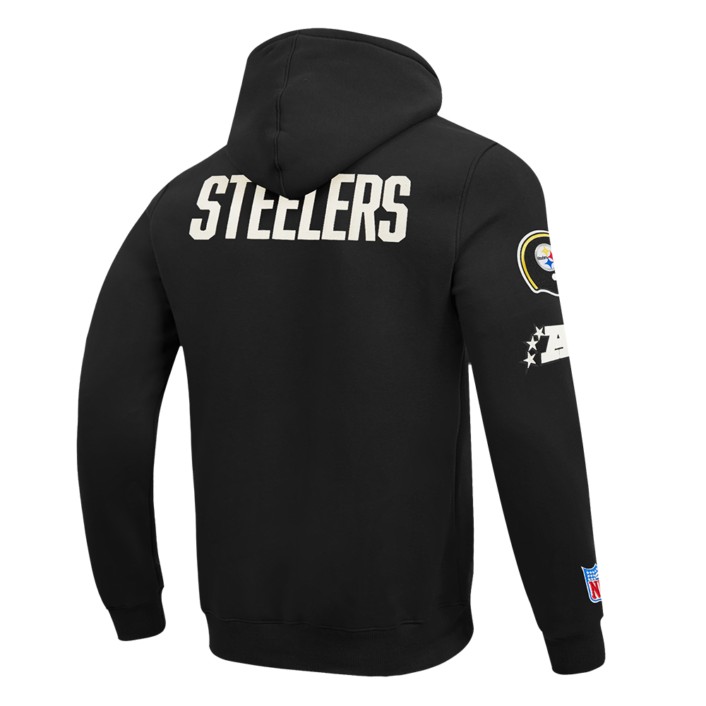 NFL PITTSBURGH STEELERS MODERN ORIGINALS MEN'S FLC PO HOODIE (BLACK)