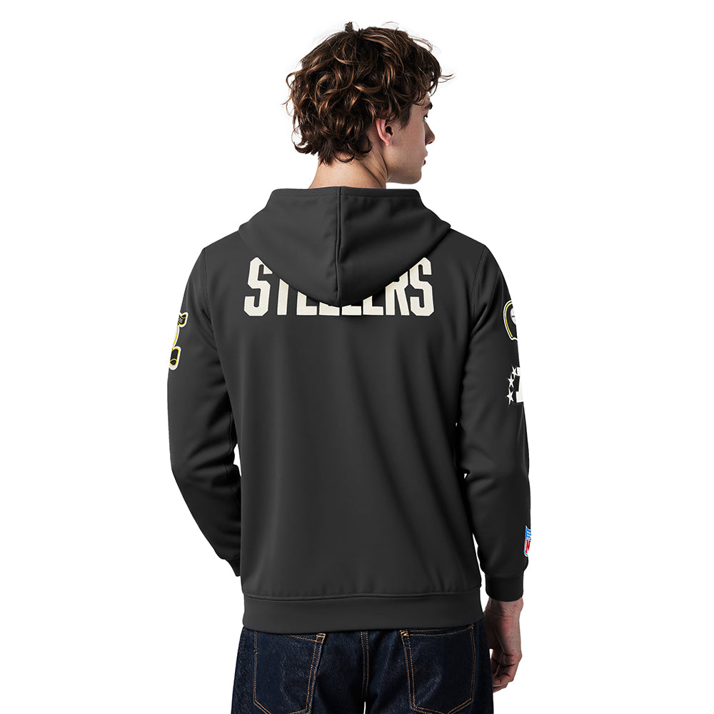 NFL PITTSBURGH STEELERS MODERN ORIGINALS MEN'S FLC PO HOODIE (BLACK)