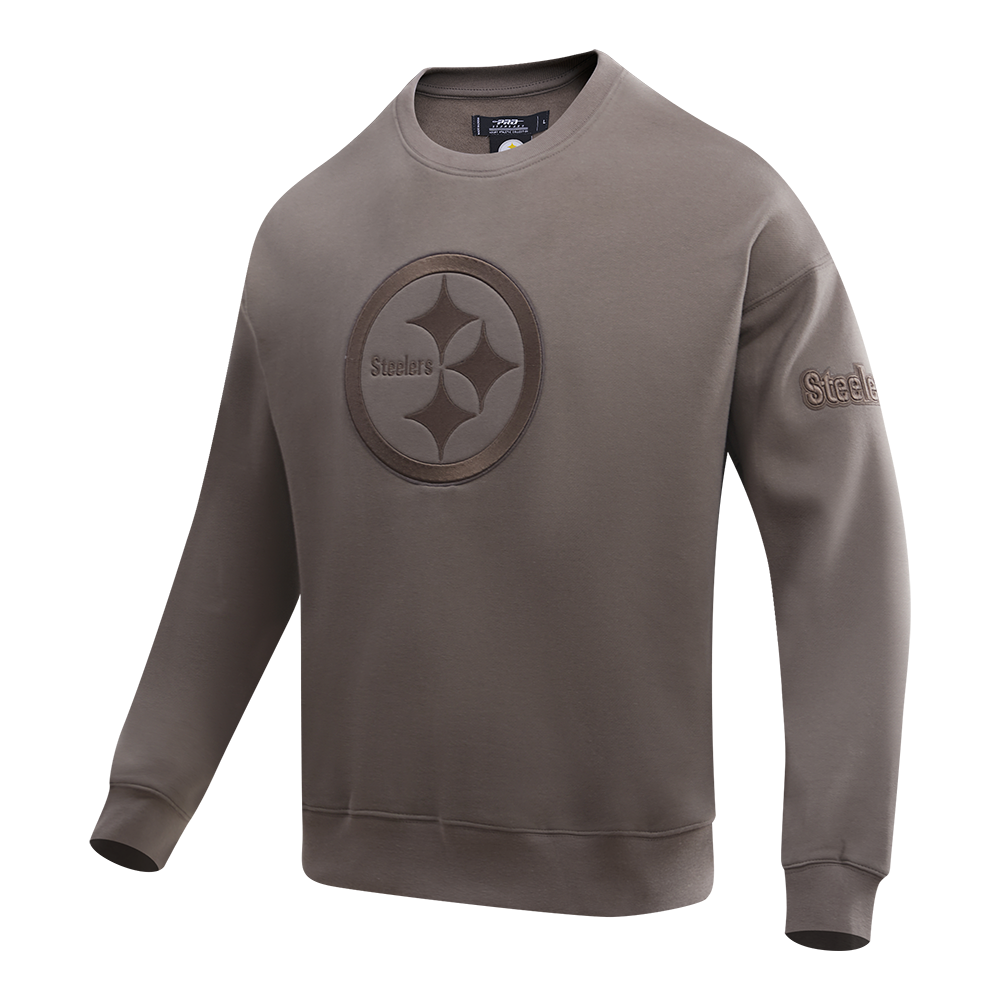 NFL PITTSBURGH STEELERS NEUTRAL DROP SHOULDER MEN'S CREWNECK (DARK TAUPE)