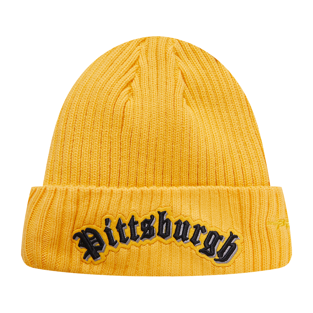 NFL PITTSBURGH STEELERS OLD ENGLISH UNISEX BEANIE (YELLOW)
