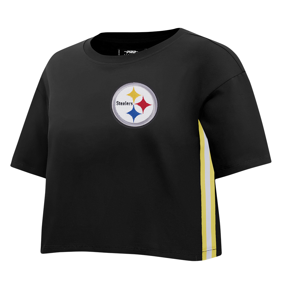 NFL PITTSBURGH STEELERS MASHUP WOMEN'S BOXY TEE (BLACK)
