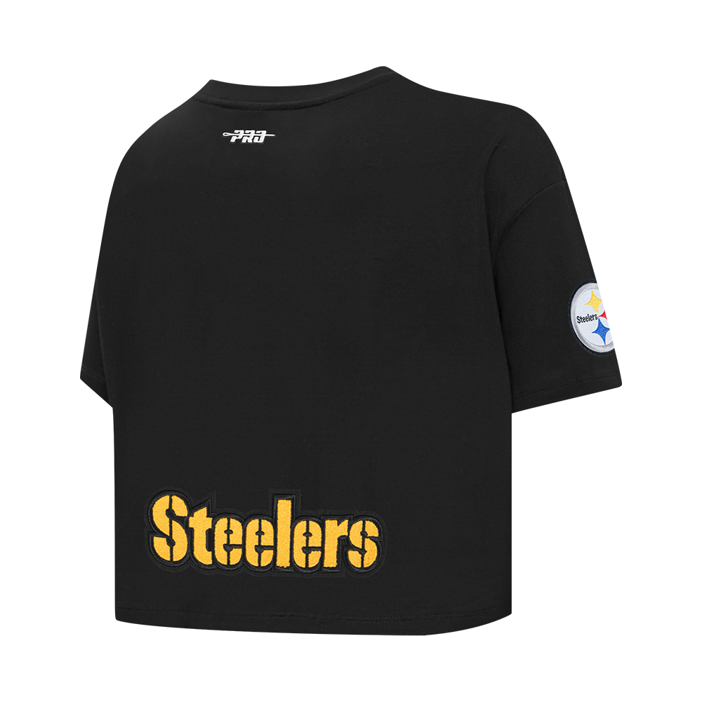 NFL PITTSBURGH STEELERS T.J. WATT #90 CLASSIC PNN WOMEN'S SJ BOXY TEE (BLACK)