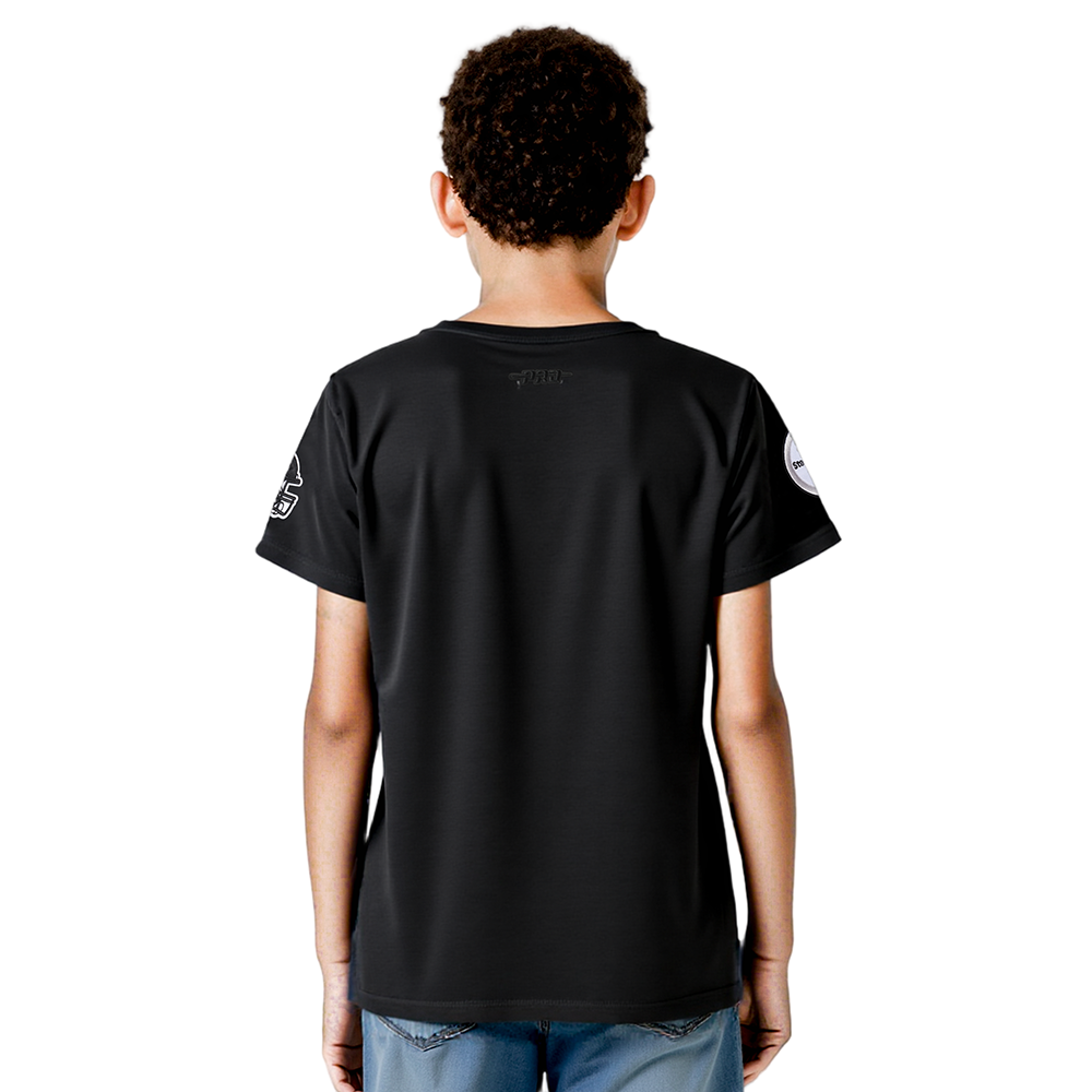 NFL PITTSBURGH STEELERS CLASSIC BIG BOYS SINGLE JERSEY TEE (BLACK)