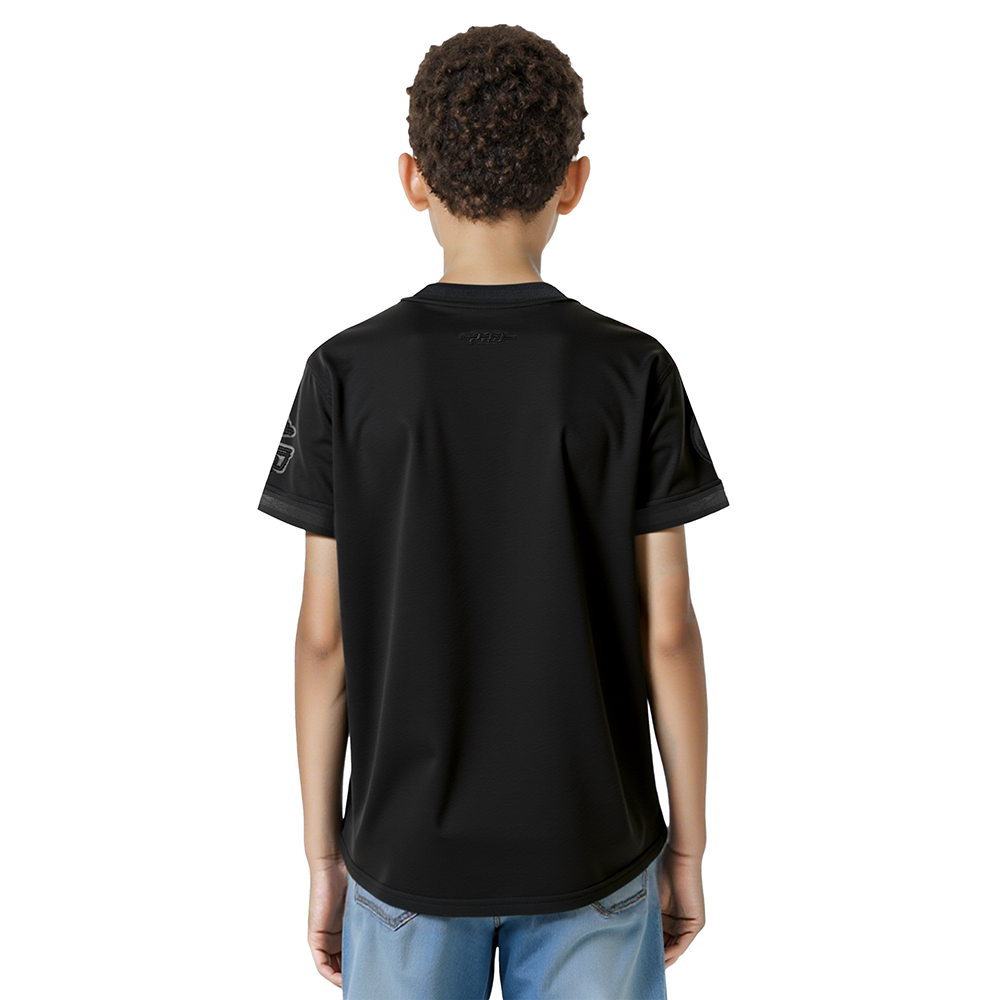 NFL PITTSBURGH STEELERS TRIPLE BLACK BIG BOYS SHORT SLEEVE STRIPED RIB TEE (JET BLACK)