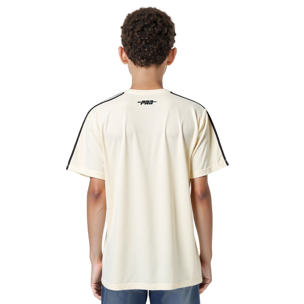 NFL PITTSBURGH STEELERS RETRO CLASSIC SINGLE JERSEY BIG BOYS SINGLE JERSEY TAPING TEE (EGGSHELL/ BLACK)