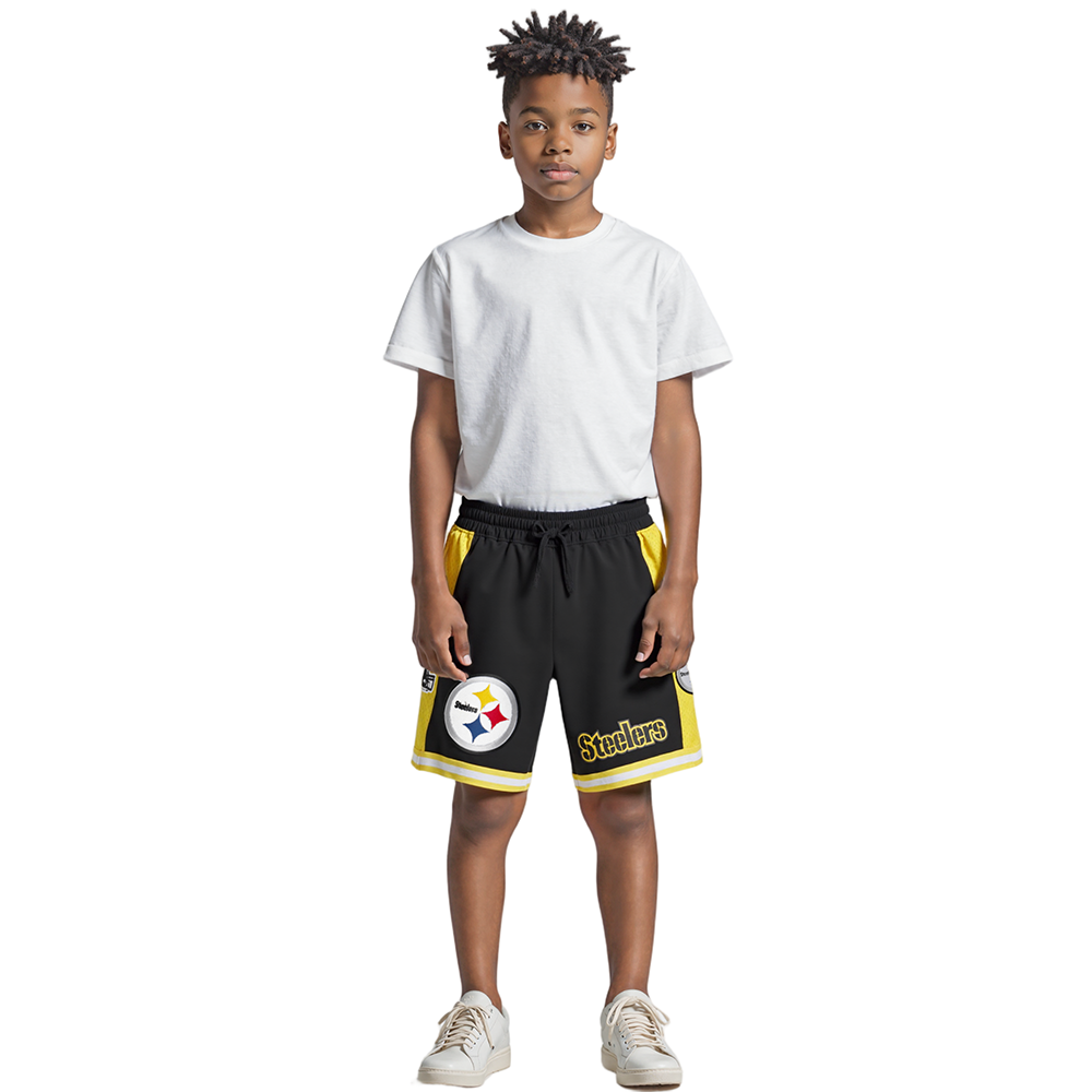 NFL PITTSBURGH STEELERS CLASSIC BIG BOYS FLEECE 2.0 SHORT (BLACK/YELLOW)
