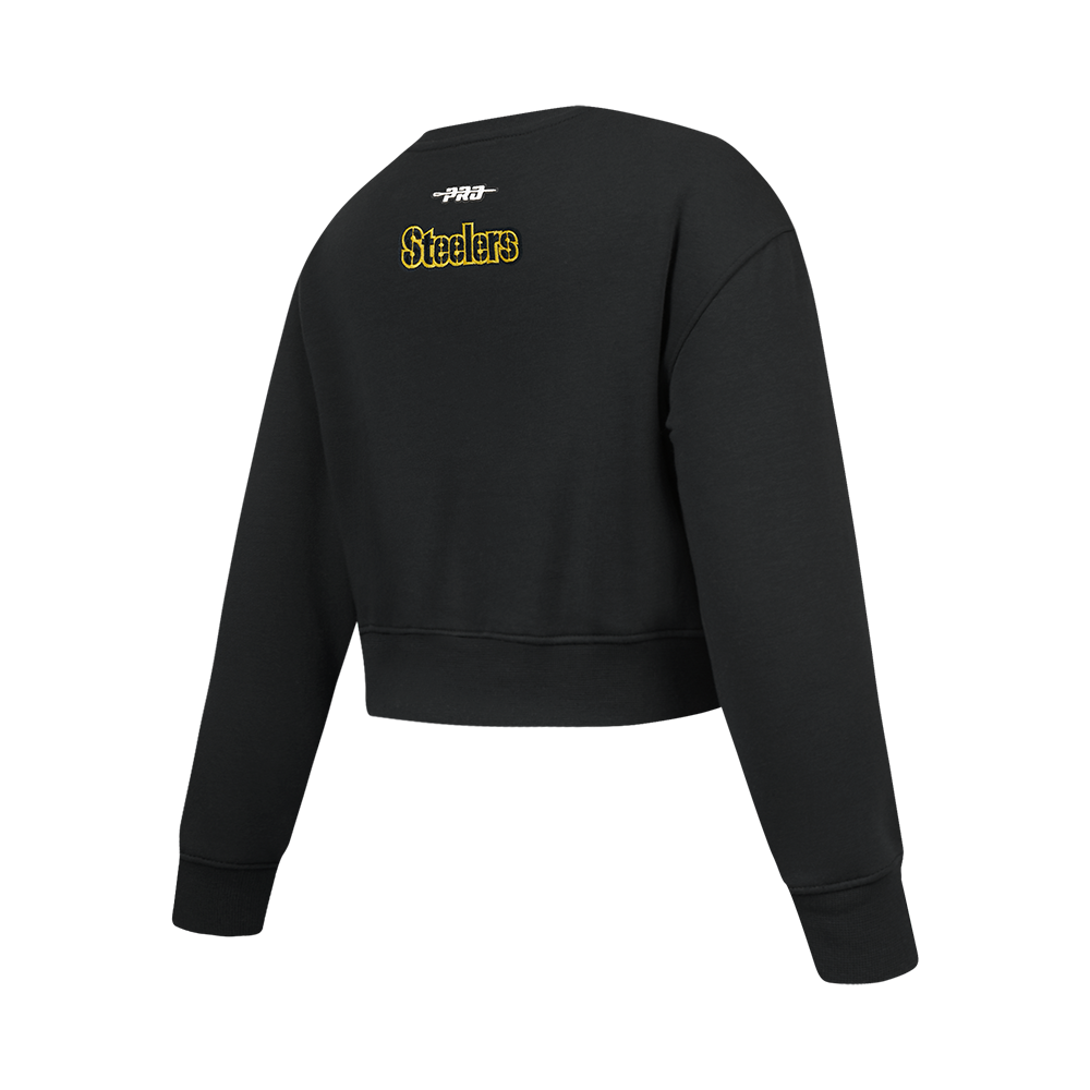 NFL PITTSBURGH STEELERS CLASSIC BIG GIRL'S FLC CREWNECK (BLACK)