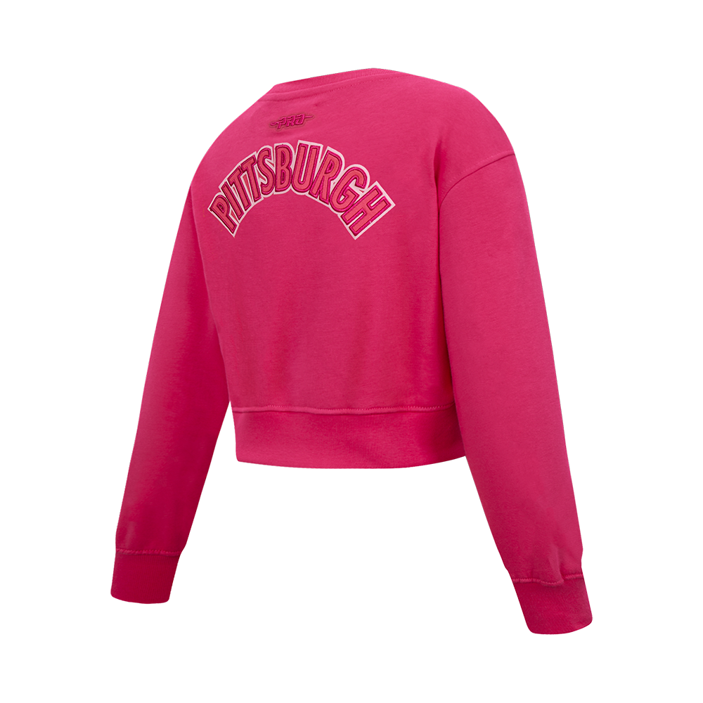 NFL PITTSBURGH STEELERS TRIPLE PINK BIG GIRLS FLEECE CREWNECK (BEETROOT PURPLE)