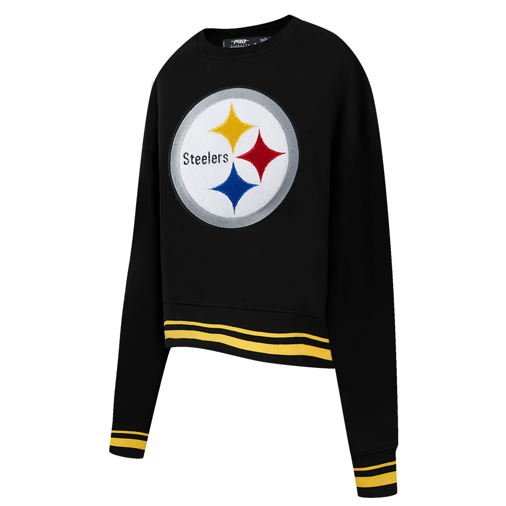 NFL PITTSBURGH STEELERS MASHUP WOMEN'S RIB CREWNECK (BLACK/YELLOW)
