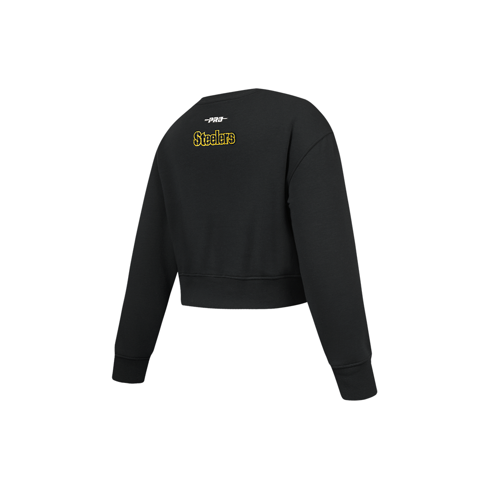 NFL PITTSBURGH STEELERS CLASSIC LITTLE GIRL'S FLC CREWNECK (BLACK)