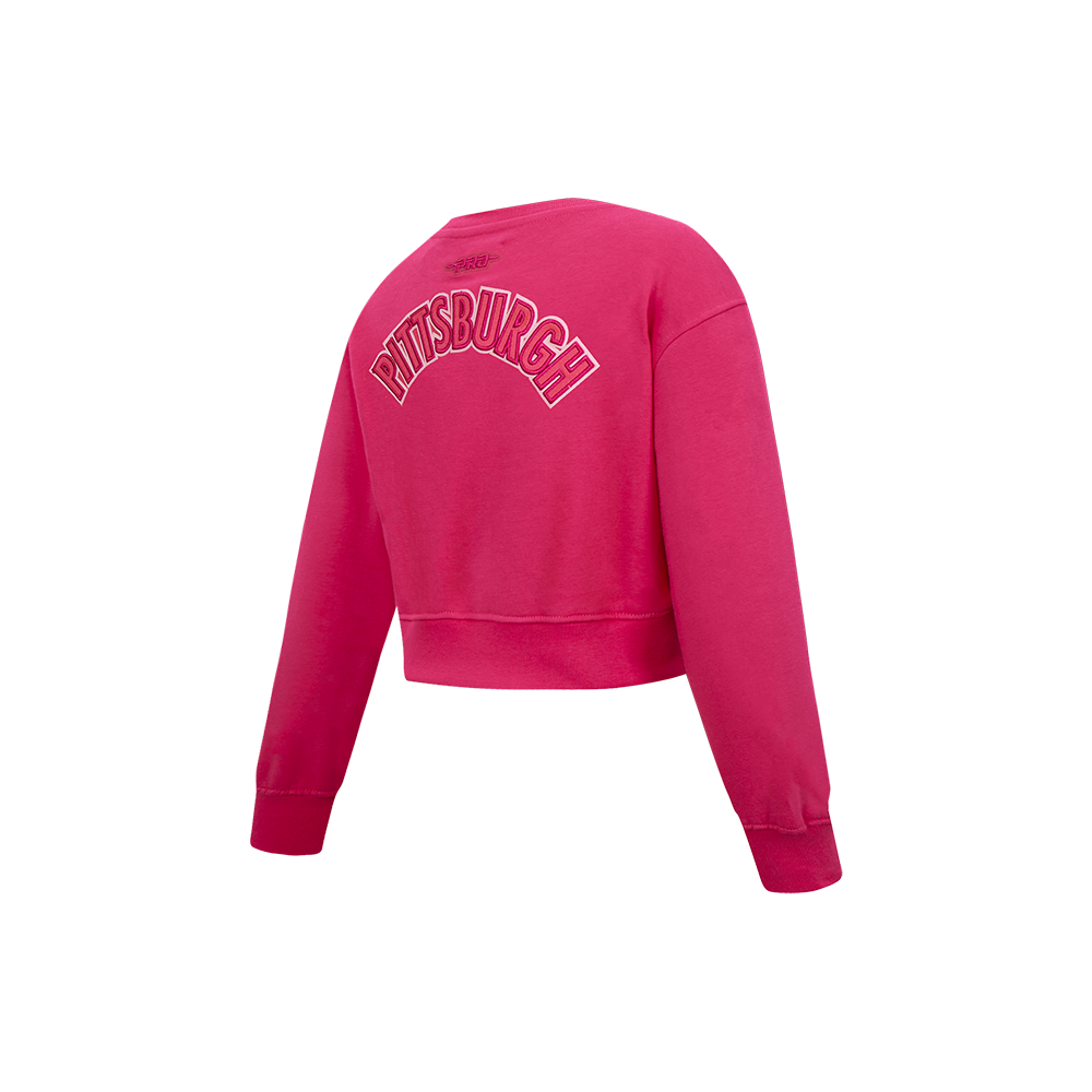 NFL PITTSBURGH STEELERS TRIPLE PINK LITTLE GIRLS FLEECE CREWNECK (BEETROOT PURPLE)