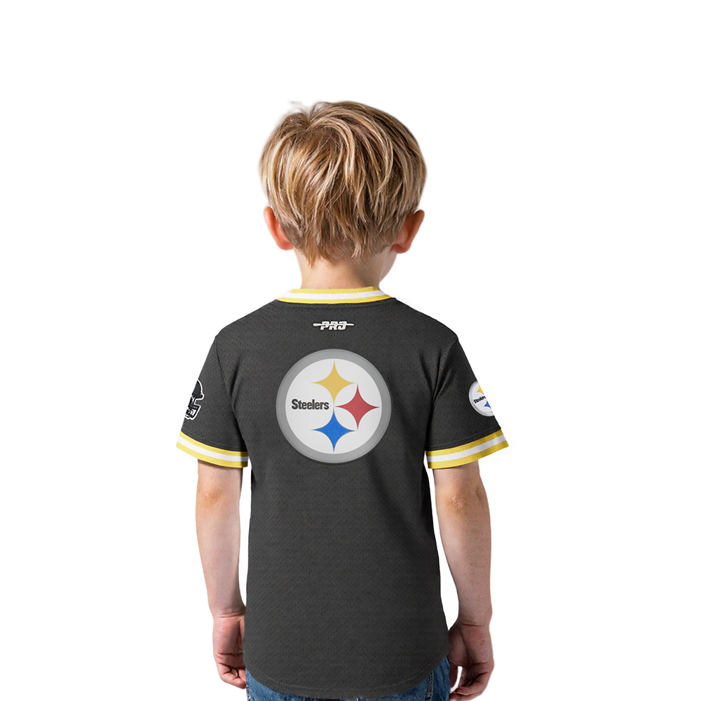NFL PITTSBURGH STEELERS CLASSIC TODDLER BOYS SHORT SLEEVE MESH TEE (BLACK/YELLOW)