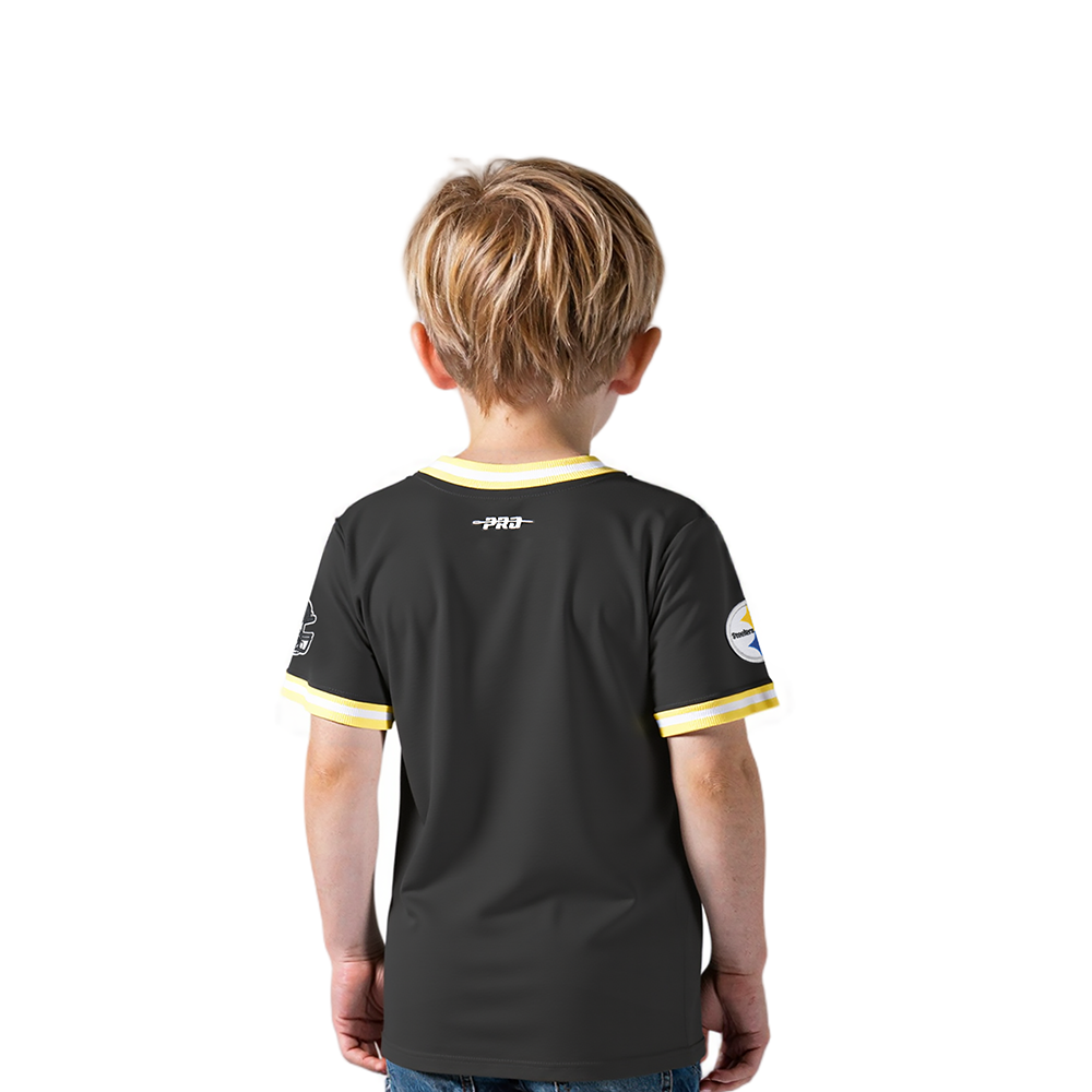 NFL PITTSBURGH STEELERS CLASSIC TODDLER BOYS SHORT SLEEVE STRIPED RIB TEE (BLACK/YELLOW)