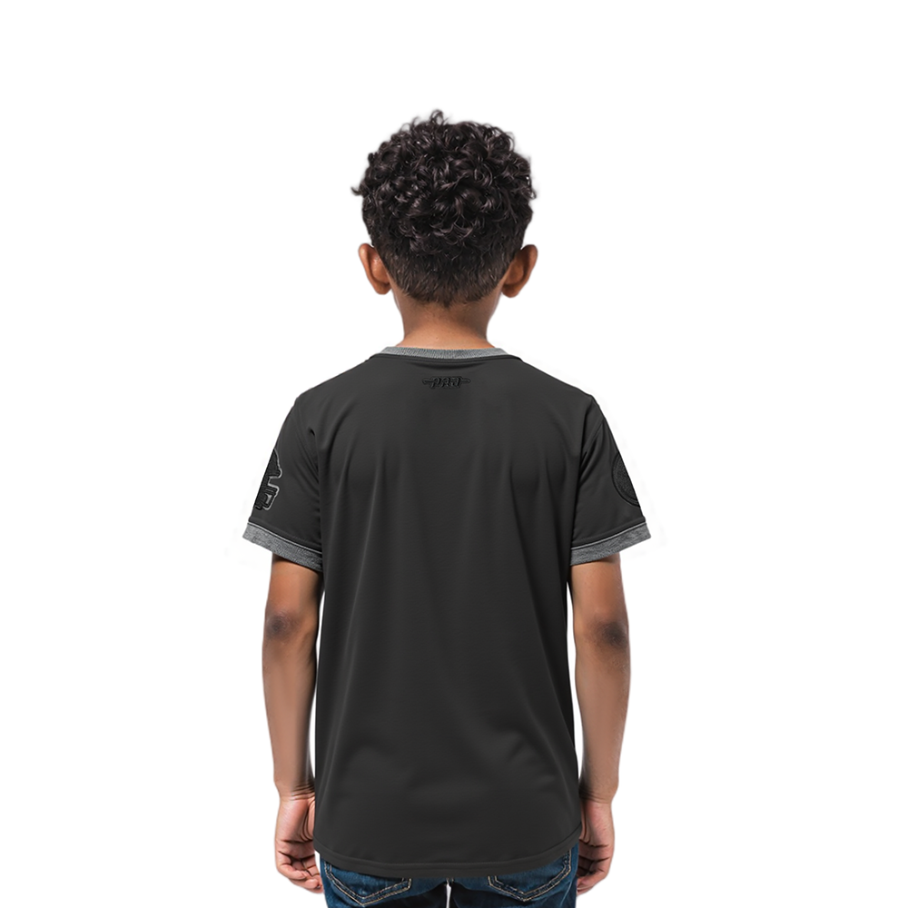 NFL PITTSBURGH STEELERS TRIPLE BLACK TODDLER BOYS SHORT SLEEVE STRIPED RIB TEE (JET BLACK)