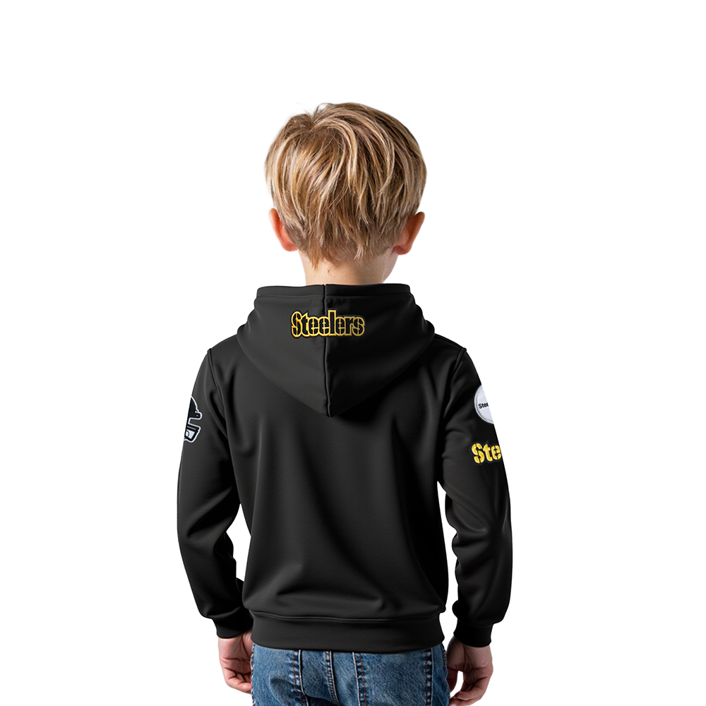 NFL PITTSBURGH STEELERS CLASSIC TODDLER BOY'S FLC FZ HOODIE (BLACK)