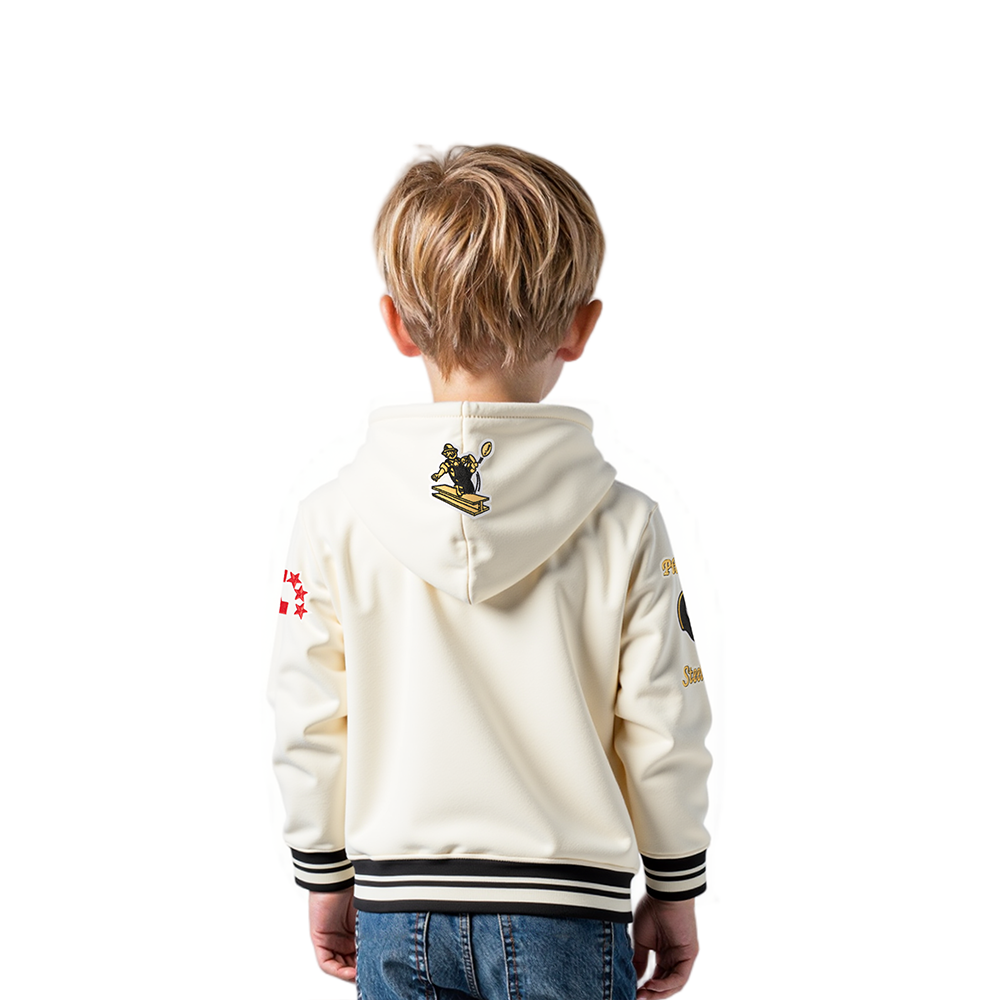 NFL PITTSBURGH STEELERS RETRO CLASSICS TODDLER BOY'S RIB FLEECE PO HOODIE (EGGSHELL/ BLACK)