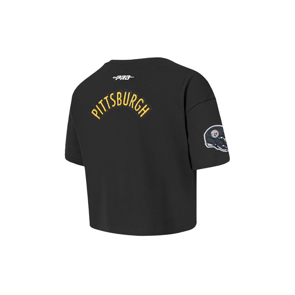 NFL PITTSBURGH STEELERS CLASSIC TODDLER GIRLS SHORT SLEEVE BOXY TEE (BLACK)