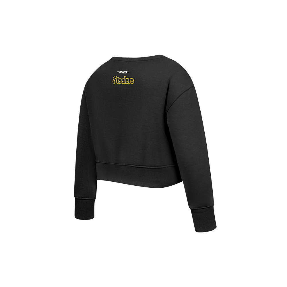 NFL PITTSBURGH STEELERS CLASSIC TODDLER GIRL'S FLC CREWNECK (BLACK)