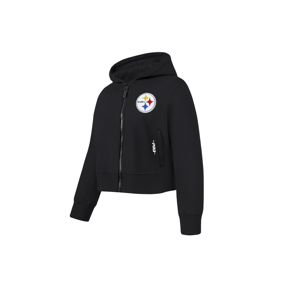 NFL PITTSBURGH STEELERS CLASSIC TODDLER GIRLS FLEECE FULL ZIP HOODIE  (BLACK)