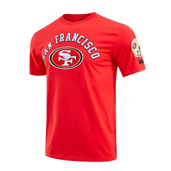 SAN FRANCISCO 49ERS CLASSIC MESH SJ STRIPED TEE (BLACK/RED) – Pro