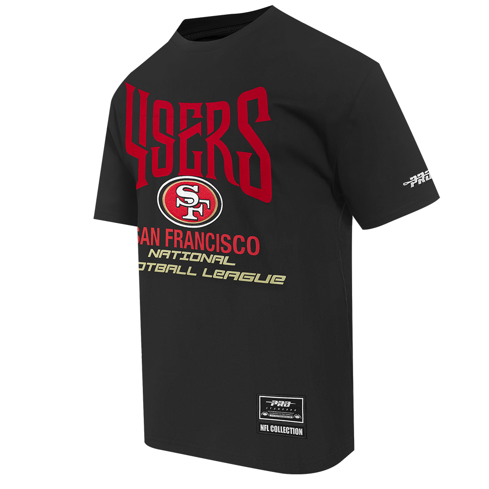 NFL SAN FRANCISCO 49ERS CITY TOUR 2.0 MEN'S COTTON JERSEY DROP SHOULDER TEE (BLACK)