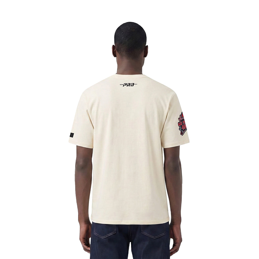 NFL SAN FRANCISCO 49ERS REBEL ATHLETICS STACKED LOGO MEN'S SJ TEE (EGGSHELL)