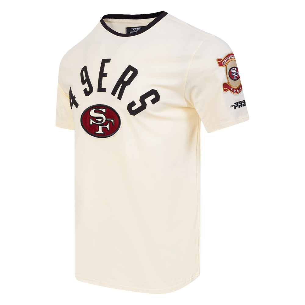NFL SAN FRANCISCO 49ERS MODERN ORIGINALS MEN'S RINGER TEE (EGGSHELL/ BLACK)