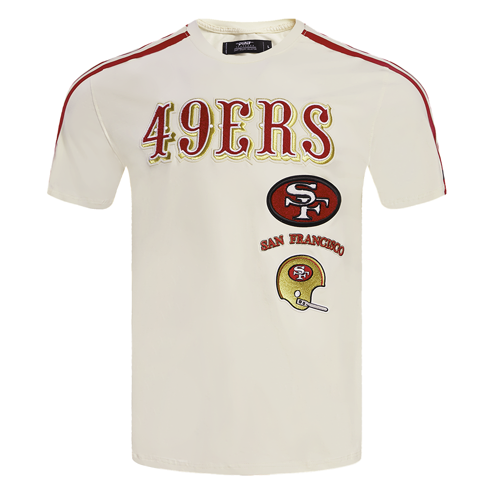NFL SAN FRANCISCO 49ERS RETRO CLASSIC MEN S STRIPED TEE EGGSHELL