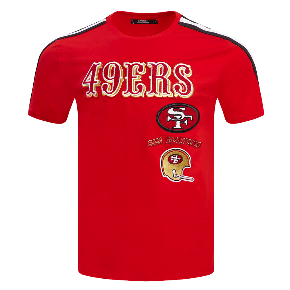 NFL SAN FRANCISCO 49ERS RETRO CLASSIC MEN S STRIPED TEE RED BLACK Pro Standard