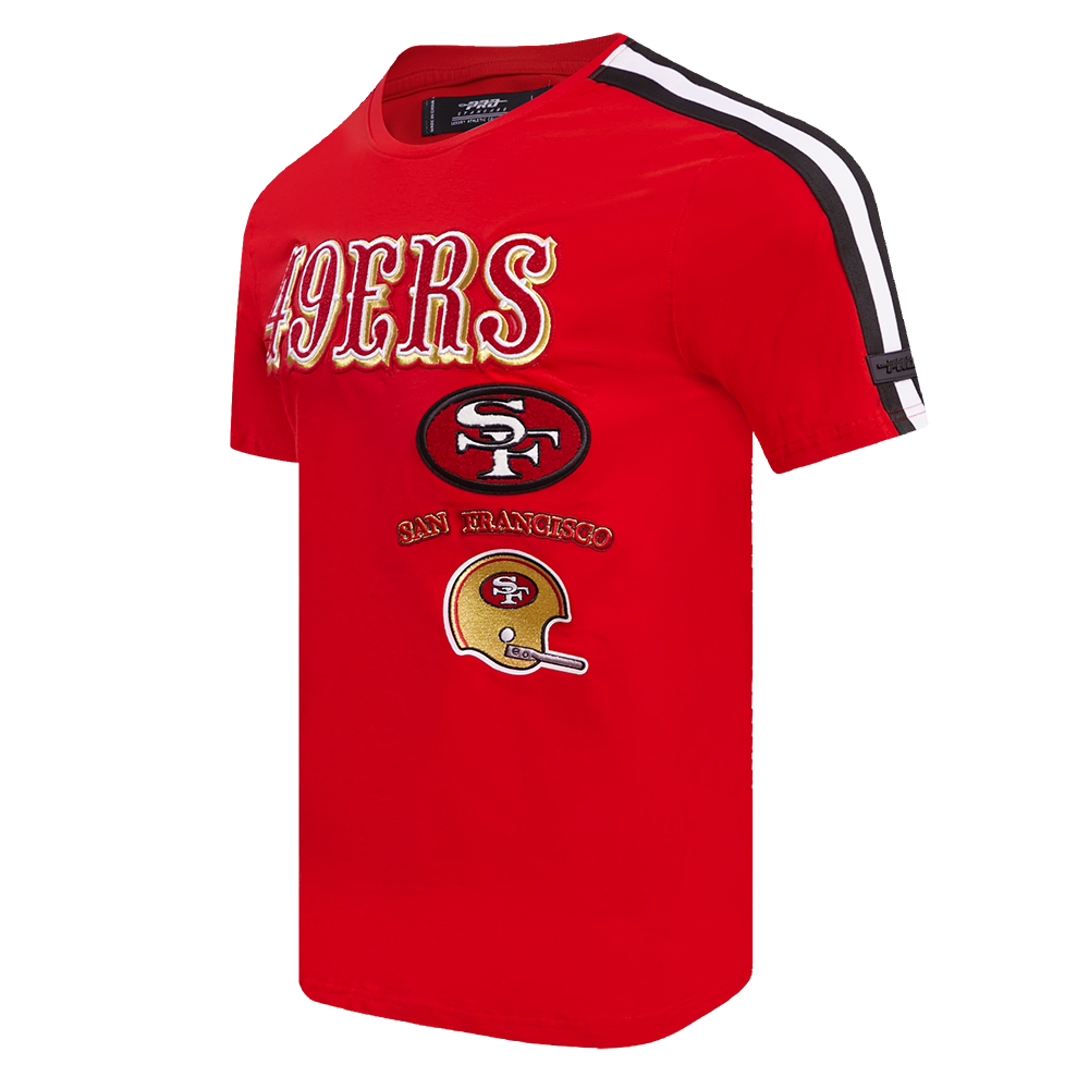 NFL SAN FRANCISCO 49ERS RETRO CLASSIC MEN S STRIPED TEE RED BLACK Pro Standard