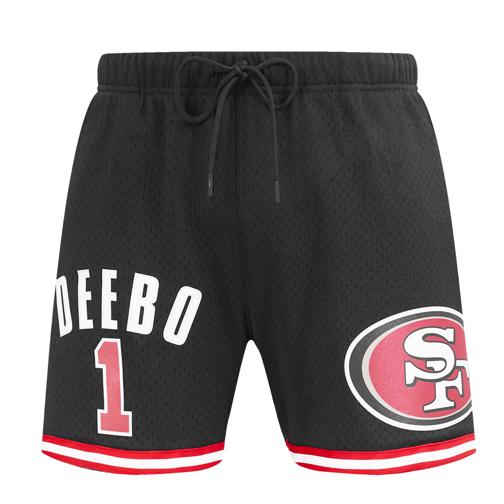 NFL SAN FRANCISCO 49ERS DEEBO SAMUEL #19 MESH MEN'S SHORT (BLACK/RED)