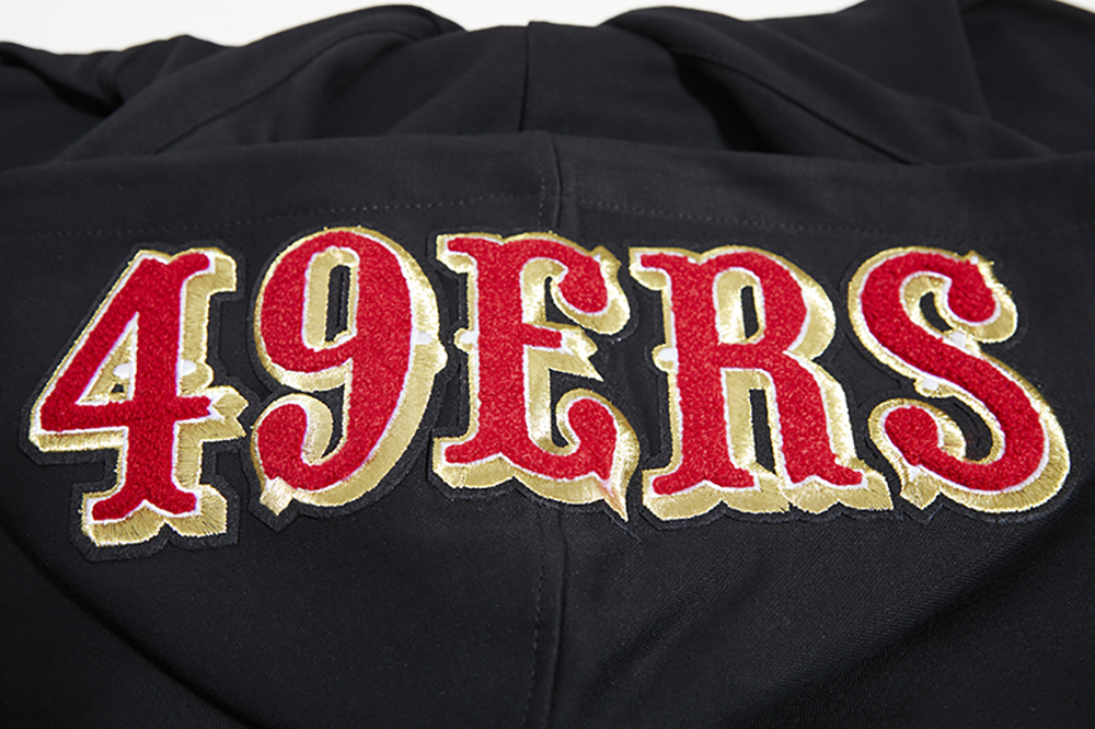 SAN FRANCISCO 49ERS CLASSIC CHENILLE DK FZ PO HOODIE (BLACK) – Pro Standard