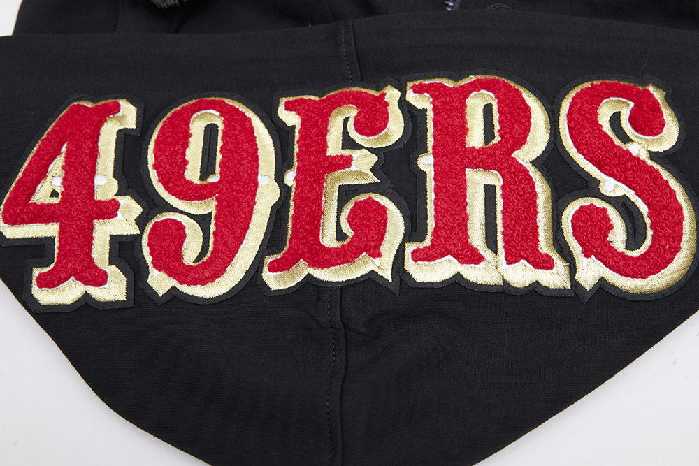 SAN FRANCISCO 49ERS CLASSIC CHENILLE DK FZ PO HOODIE (BLACK) – Pro Standard