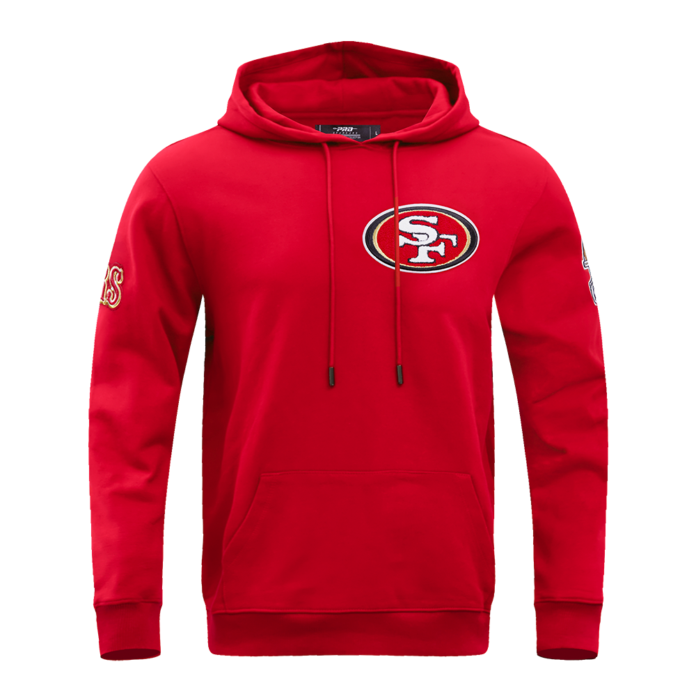 NFL SAN FRANCISCO 49ERS CLASSIC CHENILLE DK PO HOODIE (RED)