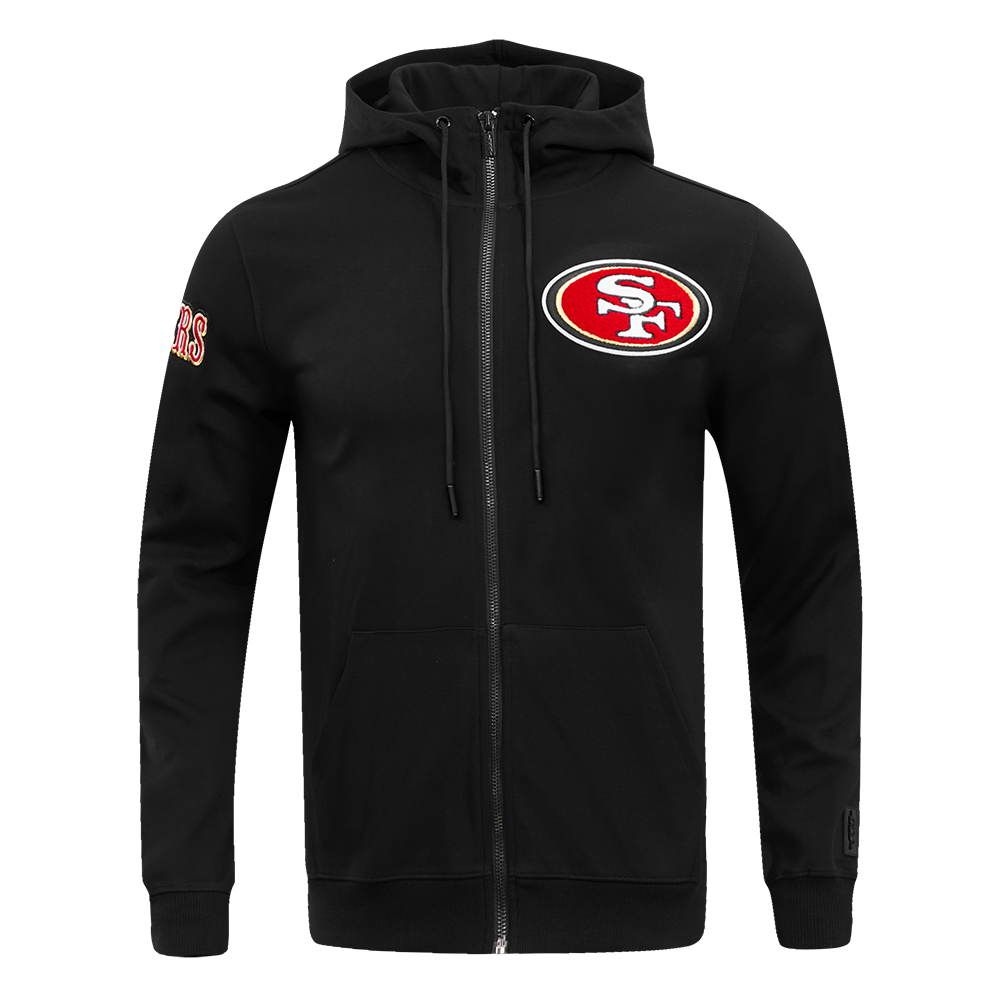 NFL SAN FRANCISCO 49ERS CLASSIC CHENILLE DK FZ HOODIE BLACK