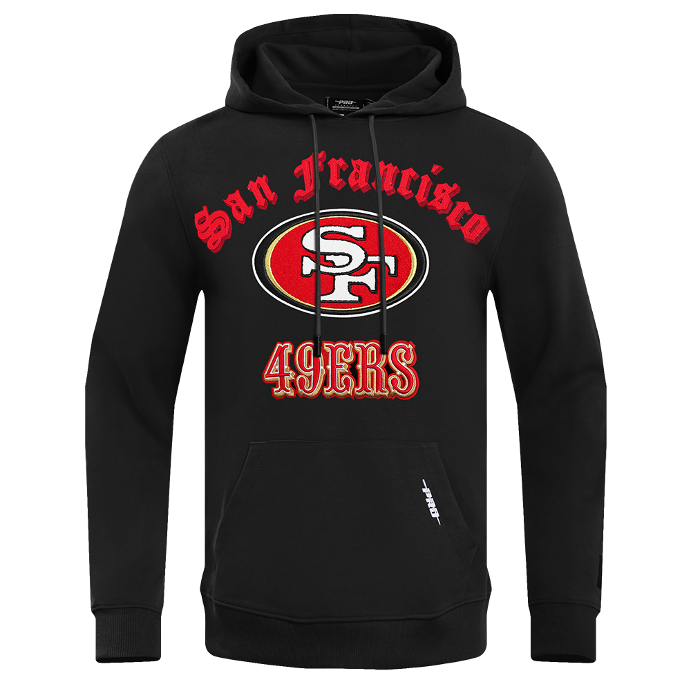 NFL SAN FRANCISCO 49ERS OLD ENGLISH MEN S PO HOODIE BLACK Pro Standard