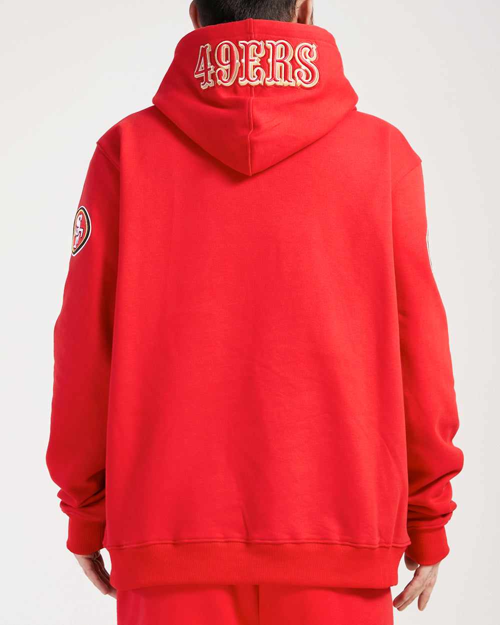 NFL SAN FRANCISCO 49ERS OLD ENGLISH MEN'S PO HOODIE (RED)