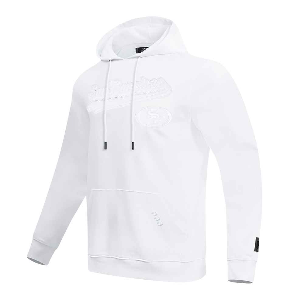 NFL SAN FRANCISCO 49ERS WHITE OUT MEN'S DOUBLE KNIT PULLOVER HOODIE (WHITE)