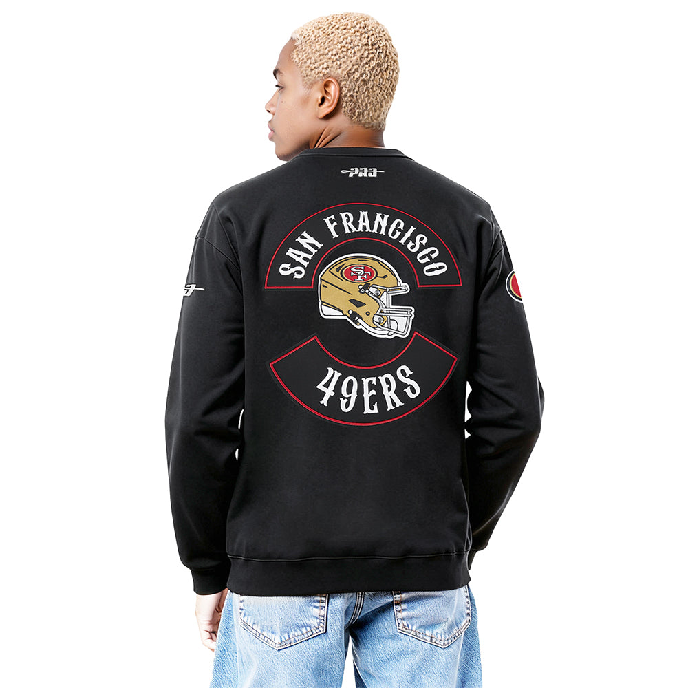 NFL SAN FRANCISCO 49ERS BORN FOR SPORT MEN'S FLC CREWNECK (BLACK)