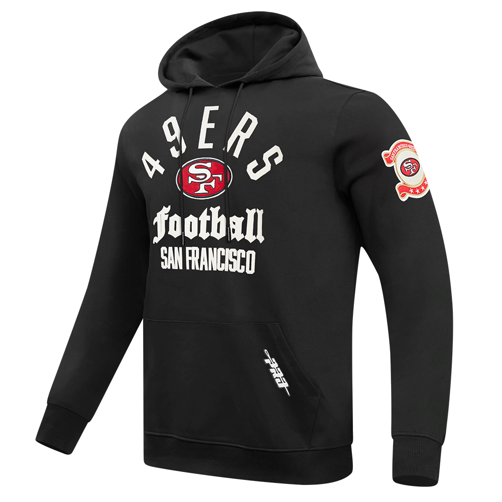 NFL SAN FRANCISCO 49ERS MODERN ORIGINALS MEN'S FLC PO HOODIE (BLACK)