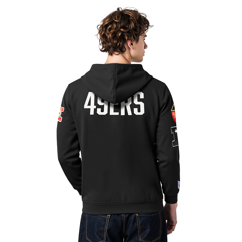 NFL SAN FRANCISCO 49ERS MODERN ORIGINALS MEN'S FLC PO HOODIE (BLACK)