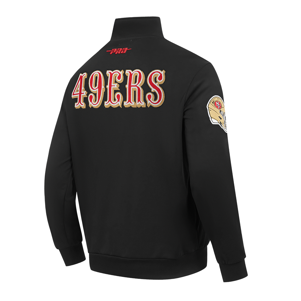 NFL SAN FRANCISCO 49ERS CITY ARCH MEN'S FLC 1/4 ZIP (BLACK)