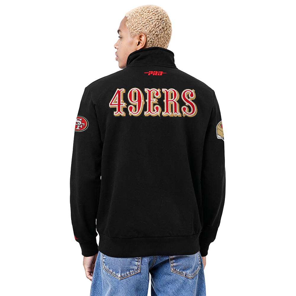 NFL SAN FRANCISCO 49ERS CITY ARCH MEN'S FLC 1/4 ZIP (BLACK)