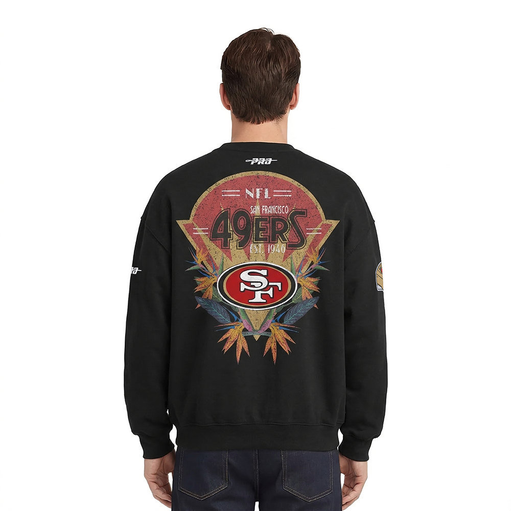 NFL SAN FRANCISCO 49ERS PARADISE MEN'S CREWNECK SWEATSHIRT (BLACK)