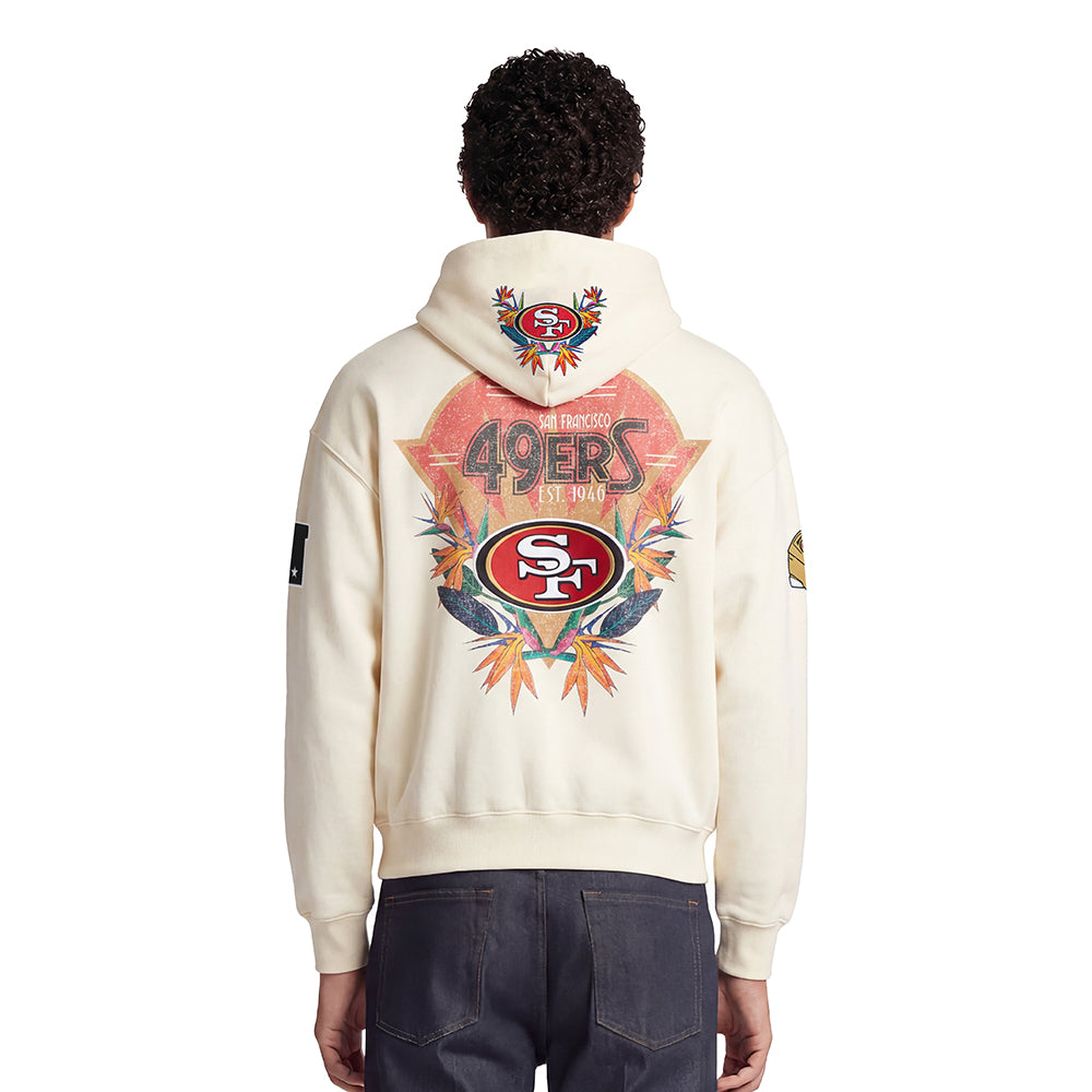 NFL SAN FRANCISCO 49ERS PARADISE MEN'S PULL OVER HOODIE (EGGSHELL)