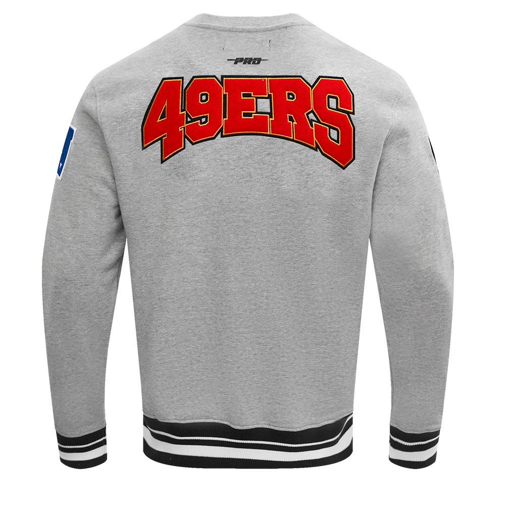 SAN FRANCISCO 49ERS CREST EMBLEM RIB FLC CREWNECK (HEATHER GRAY