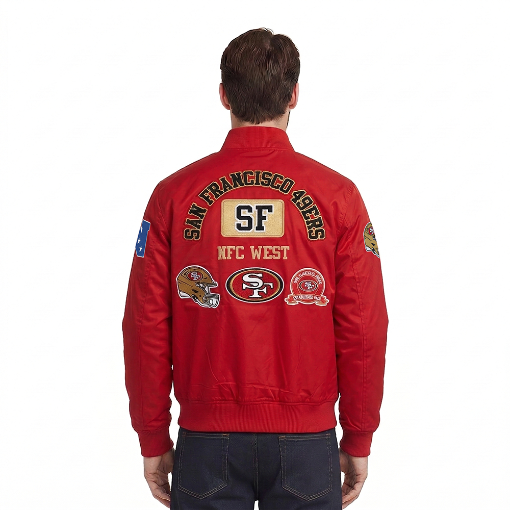NFL SAN FRANCISCO 49ERS AREA CODE M TWILL JACKET (RED)